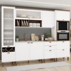 Imagem de Cozinha Completa Iluminata 7 Portas 5 Gavetas Branco/Ébano - Genialfle