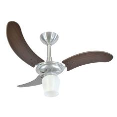 Imagem de Ventilador De Teto Infinity Globo Aberto Prata 3 Pás Mdf Tabaco 110V 2