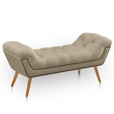 Imagem de Recamier Estofada Casal Ayla Veludo Bege - Ateliê do Conforto