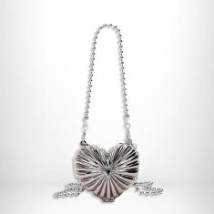 Imagem de Bolsa Clutch Feminina Alça Coração Brilho Moda Balada Luxo - Swiss Bou