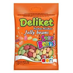 Imagem de Bala de Goma Confeitada Deliket Jelly Beans Frutas Sortidas Ácidas 700g - Dori