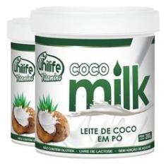 Imagem de Kit 2 Leite de Coco 200g em Pó Coco Milk Vitamins - Unilife