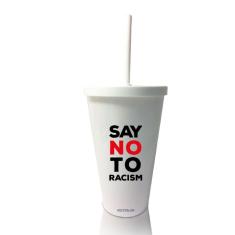Imagem de Copo com Tampa e Canudo  Say no Racism