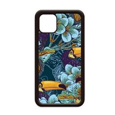Imagem de Orquídea pássaro quadrado padrão contínuo animal para iPhone 11 Pro Max capa para celular Apple