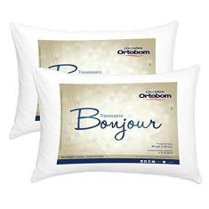 Imagem de Kit Travesseiros 02 Peças Bonjour Fibra Siliconizada em Microfibra 70cm x 50cm - Ortobom