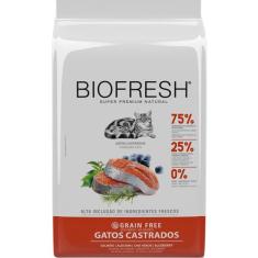 Imagem de Ração Seca Biofresh Salmão, Alecrim, Chá Verde e Blueberry para Gatos Castrados - 400 g