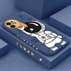 Imagem de Capa de telefone com cordão de mão de astronauta bonito para iPhone 13 12 11 Pro Max XS Max XR X 8 7 Plus Silicone Líquido Amortecedor Macio Capa Traseira, G, Para iPhone 12Pro MAX