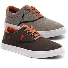 Imagem de kit 2 Tênis Casual Masculino Polo Cadarço Liso Conforto