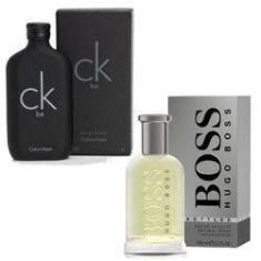 Imagem de Kit Perfume Hugo Boss Bottled Edt Masculino 100ml e Calvin Klein Ck Be 100ml