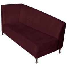 Imagem de Recamier Valéria 160cm Lado Direito Suede Bordô - Amarena Móveis