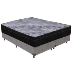 Imagem de Cama Box e Colchão Airtech Pampa Molas ensacadas Queen Ortobom,  Cinza