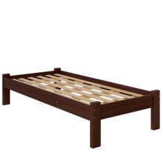 Imagem de Cama Solteiro Turca Reforçada Madeira Cor Castanho - Nemargi