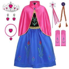 Imagem de Fantasia de princesa Aoiviss Snow Queen com capa para meninas 3-4T