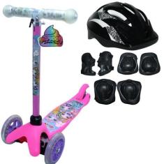 Imagem de Patinete Infantil 3 Rodas Ajustavel Mod:Unicornio+Proteçao - Elite
