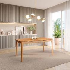 Imagem de Mesa de Jantar 6 Lugares 160cm Miriti Cabecasa Madeiramadeira Caramelo