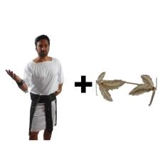 Imagem de Fantasia Completa Grego Romano Coroa Nero Luxo Masculino Adulto Cosplay Soldado Guerreiro Festa Carnaval