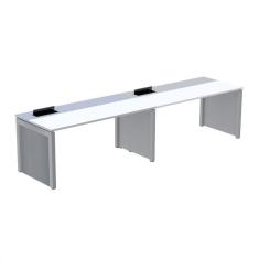 Imagem de Mesa de Plataforma Simples para 2 Pessoas Corporativa 120x792/2p Pscpp120/792/2p Branco/Cinza