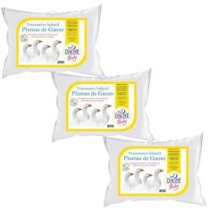 Imagem de Kit com 3 Travesseiro Macios - Lavaváveis - Plumas - Daune