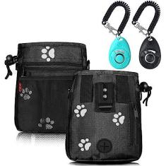 Imagem de Bolsa de petiscos para cães – 3 maneiras de usar bolsas de petiscos para treinamento de animais de estimação e 2 peças de taining clicker para cães, bolsa para treinamento de cães e clicker para
