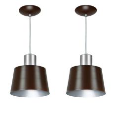 Imagem de Kit 2 Lustres Pendentes Florença De Alumínio Tabaco