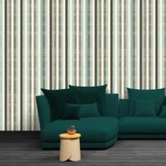 Imagem de Listrado Rústico Verde Oliva - Papel de Parede - 0,58 x 3,00m