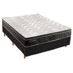 Imagem de Cama Box Casal: Colchão Molas Paropas Extrapedic Olímpia + Base CRC Suede Black(138x188)