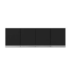 Imagem de Armário Aéreo Andréia Para Cozinha Com 4 Portas 160 Cm Preto Fosco