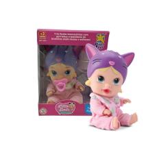 Imagem de Boneca Little Dolls Soninho Faz Xixi - Divertoys Gatinho