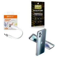 Imagem de Capinha Motorola G13 + Adaptador P2 para Tipo C + Película 3D