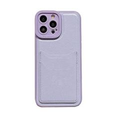 Imagem de Carteira quadrada de couro de luxo com capa de telefone para iPhone 13 12 11 14 Pro Max XS XR X 8 7 Plus SE Capa à prova de choque, roxa, para iPhone 12