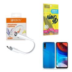 Imagem de Capa Motorola E7Power + Adaptador P2 P Tipo C + Película 9D
