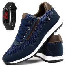 Imagem de Tênis Sapatênis Masculino Casual Esporte Fino Com Relógio Digital - Mk