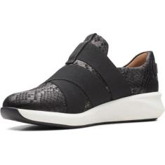 Imagem de Clarks Tênis feminino de cano baixo, Cobra preta, 37
