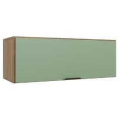 Imagem de Armário Aéreo Geladeira De Cozinha e Lavanderia 1 Porta 0,80m Módulo Suspenso Nogal/Verde Batrol