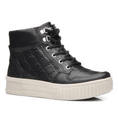 Imagem de Tênis Pegada Feminino em Couro Preto 212509-05-Feminino