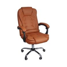 Imagem de Cadeira De Escritório Presidente Reclinável Ergonômica Marrom Claro