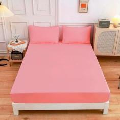 Imagem de Lençol de Cama Soft Toque 100% Acetinado Clean - DECORALAR, King, Rosa
