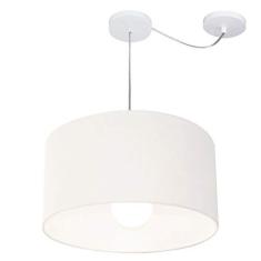 Imagem de Lustre Pendente Cilíndrico Com Desvio de Centro Vivare Md-4229 Cúpula em Tecido 45x30cm - Bivolt