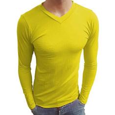 Imagem de Camiseta Masculina Gola V Rasa Manga Longa cor:;tamanho:m