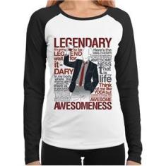 Imagem de Baby Look Raglan Legendary Awesomeness Manga Longa - Foca Na Moda