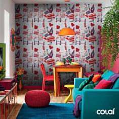 Imagem de Papel De Parede Adesivo Lavável London 15M