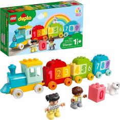 Imagem de LEGO DUPLO Meu Primeiro Número de Trem - Aprenda a Contar Brinquedo de Construção 10954; Introduzir crianças em números e contagem; Nova 2021 (23 Peça