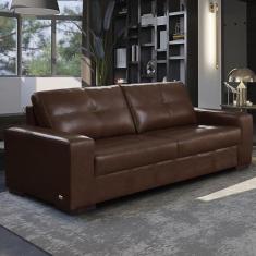 Imagem de Sofá Decorativo 2 Lugares Turim 200cm Couro Caramelo G58 - Gran Belo