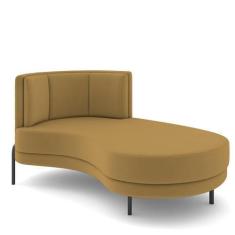 Imagem de Sofá Chaise Longue Sala de Estar Living Lucca Direito D02 Veludo Mosta