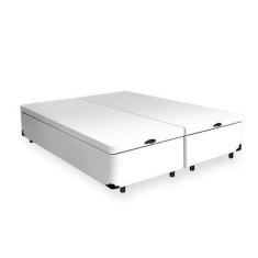 Imagem de Cama Box Com Baú Branco Queen + Colchão De Molas Ensacadas - Ortobom -