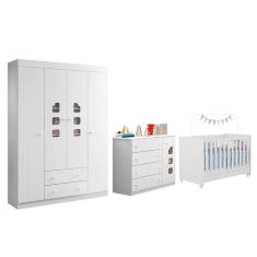 Imagem de Dormitório Infantil Lívia Guarda Roupa, Cômoda e Berço Encanto - Phoenix Baby