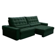 Imagem de Sofá 5 Lugares Retrátil e Reclinável Alasca Veludo Verde - Ferguile