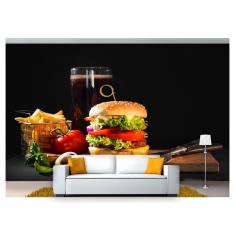 Imagem de Papel De Parede Chesseburguer Queijo Carne 3D Al165