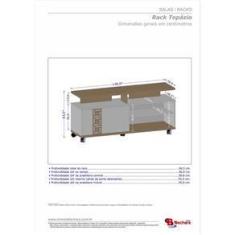 Imagem de Rack para Tv ate 52 polegadas Topazio Cinamomo com Offwhite Ripado