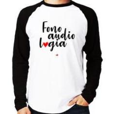 Imagem de Camiseta Raglan Fonoaudiologia Por Amor Manga Longa - Foca Na Moda
